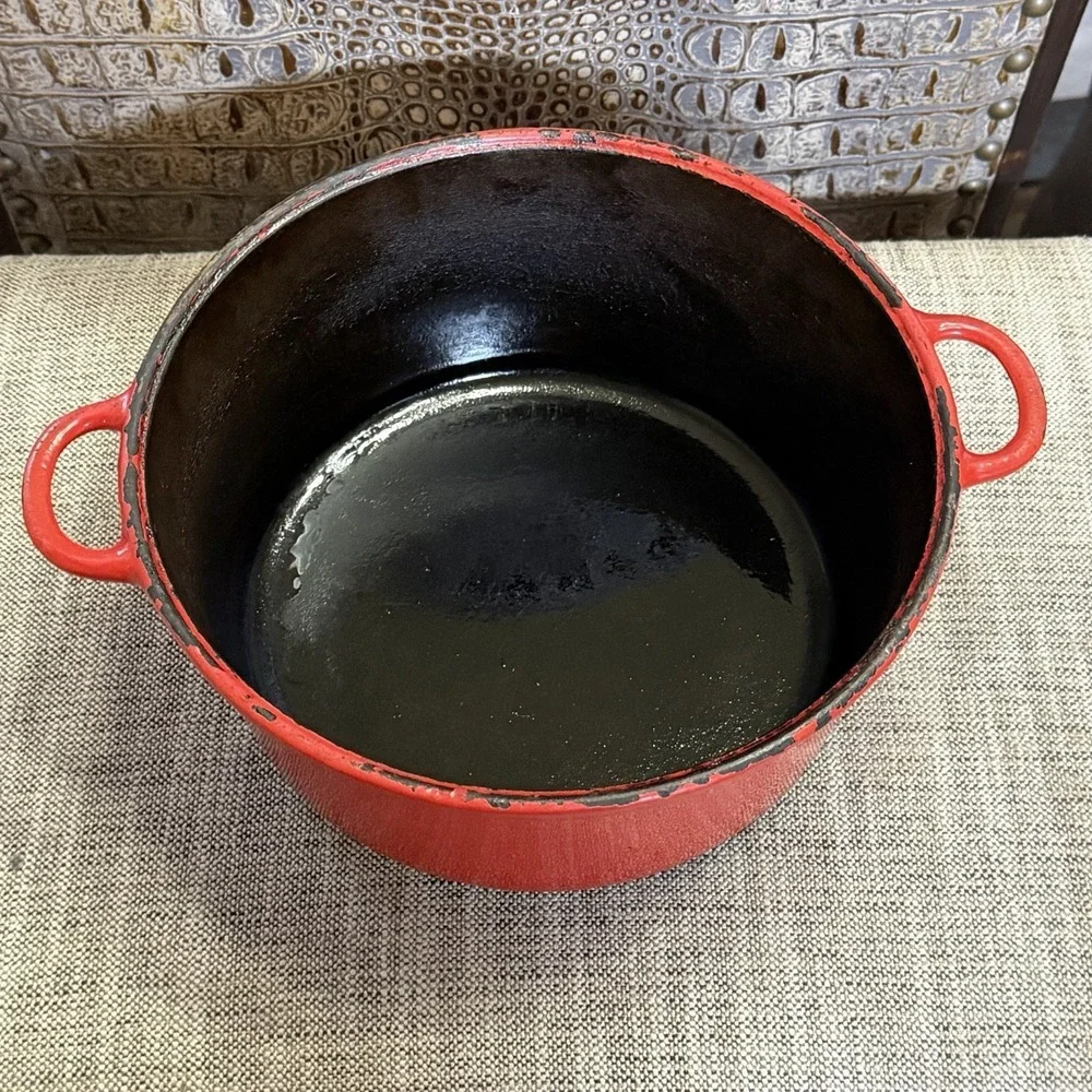 Rare Rosenlew, Finland Large Red Cast Iron Pot‎ With Lid 1958